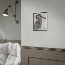 Load image into Gallery viewer, Heron Art Poster – "People Disappoint You" Rolled Wall Print, Moody Wildlife Quote Poster