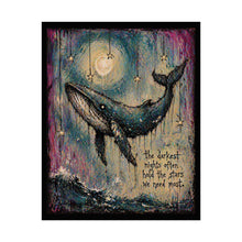Load image into Gallery viewer, Whale Night Sky Poster – "The darkest nights often hold the stars we need most" Rolled Art Print