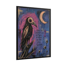 Load image into Gallery viewer, Rolled Poster — Gothic Raven Moon Art Print with Quote: “Even the Deepest Cuts Can Teach You Where You Are Still Growing”