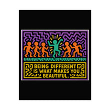Load image into Gallery viewer, Being Different Is What Makes You Beautiful Rolled Poster — Vibrant Neon Pop Art Wall Decor