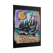 Load image into Gallery viewer, Beneath the Storm We Hold On Rolled Poster — Expressionist Survival Boat Wall Decor