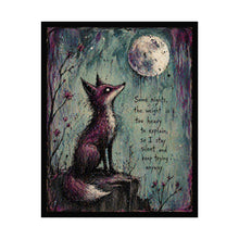 Load image into Gallery viewer, Rolled Poster — Whimsical Fox Moon Art Print with Inspirational Quote