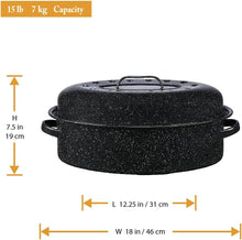 Load image into Gallery viewer, Granite Ware 18" Covered Oval Roaster Black