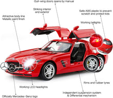 Load image into Gallery viewer, 1:14 RC Mercedes Benz SLS With Open Doors And Lights (Red)