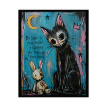 Load image into Gallery viewer, Be Kind to Your Mind It Carries You Through Everything Rolled Poster — Gothic Emotional Cat Fantasy Wall Art