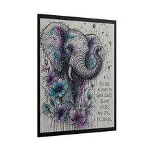 Load image into Gallery viewer, Elephant Floral Wall Poster — "You Are Allowed to Grow Slowly" Inspirational Rolled Art Print