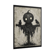 Load image into Gallery viewer, Scarecrow Pumpkin Poster – Spooky Gothic Halloween Rolled Art Print