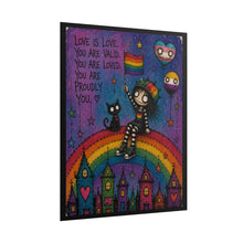 Load image into Gallery viewer, "You Are Proudly You" Pride Art | Whimsical Character Rainbow Flag Poster