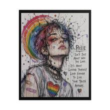 Load image into Gallery viewer, "Live Your Truth Anyway" Pride Wall Art | Rainbow Halo Sketch Poster