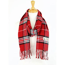 Load image into Gallery viewer, Plaid Cashmere Feel Scarf 12-pack Red