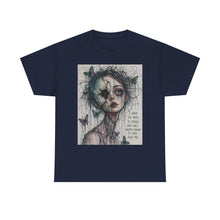 Load image into Gallery viewer, Gothic Butterfly Portrait Tee — "I Gave Too Much to Please" Art Shirt