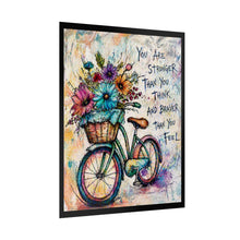 Load image into Gallery viewer, Rolled Poster — Inspirational Bicycle Art Print: "You Are Stronger Than You Think"