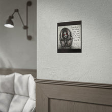 Load image into Gallery viewer, Horror Art Poster – Creepy Girl with Red Eyes & Dark Quote (Rolled Poster)