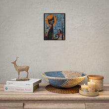 Load image into Gallery viewer, Whimsical Cat Art Poster — "The Right Kind of Love" Inspirational Rolled Print