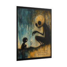 Load image into Gallery viewer, Rolled Poster — Moody Gothic Illustration Wall Art with Quote: "We Are Not the Same"