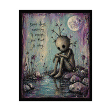 Load image into Gallery viewer, Surviving Is Enough Poster — Cute Melancholy Woodland Creature Wall Art