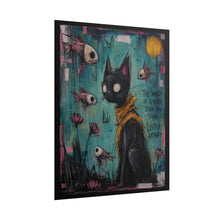 Load image into Gallery viewer, The Wind Is Quieter Than You Think Listen Lovely Rolled Poster — Gothic Whimsical Cat Fantasy Wall Art