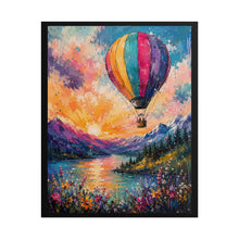 Load image into Gallery viewer, Colorful Hot Air Balloon Mountain Poster - Sunset Nature Landscape Wall Decor