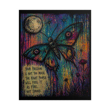 Load image into Gallery viewer, Rolled Poster — Colorful Moth Art Print with Inspirational Quote: “Your Passion Is Not Too Much”
