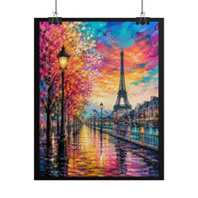 Load image into Gallery viewer, Vibrant Eiffel Tower Sunset Poster - Romantic Paris Cityscape Wall Decor