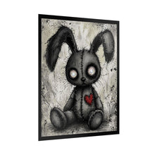 Load image into Gallery viewer, Rolled Poster — Gothic Cute Stuffed Bunny Art Print (Heart Patch)