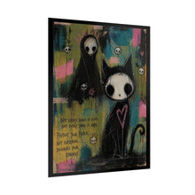 Load image into Gallery viewer, Rolled Poster — Goth Cat & Grim Reaper Art Print with Heart (Protect Your Peace)