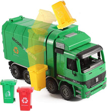 Load image into Gallery viewer, 14" Friction Powered Recycling Garbage Truck