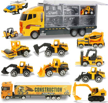 Load image into Gallery viewer, 11 In 1 Die-Cast Construction Truck Vehicle Carrier
