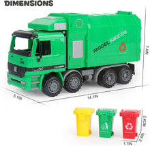 Load image into Gallery viewer, 14" Friction Powered Recycling Garbage Truck