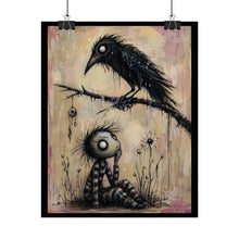 Load image into Gallery viewer, Rolled Poster — Goth Crow & Lonely Child Art Print
