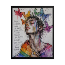 Load image into Gallery viewer, "Whose Glasses" Pride Art | Sketch Style Fluttering Butterflies Portrait Poster
