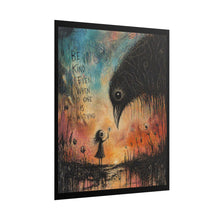 Load image into Gallery viewer, Rolled Poster — "Be Kind Even When No One Is Watching" Cute Crow & Girl Art Print