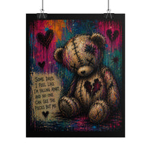 Load image into Gallery viewer, Falling Apart Quietly – Emotional Teddy Bear Canvas