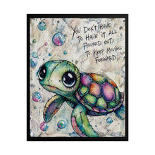 Load image into Gallery viewer, Turtle Poster – Inspirational “You Don't Have to Have It All Figured Out” Rolled Art Print