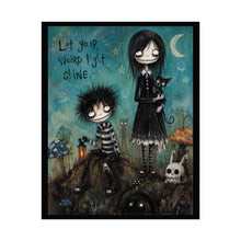 Load image into Gallery viewer, Gothic Cute Wall Poster - "Let Your Weird Light Shine" Rolled Art Print