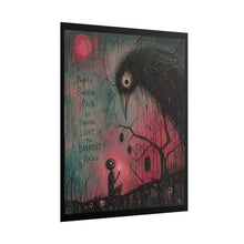 Load image into Gallery viewer, Rolled Poster — Gothic Crow Art Print with Quote “People Survive Pain by Finding Light in the Darkest Places”