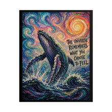 Load image into Gallery viewer, "The Universe Remembers What You Choose To Feel" Whale Wall Art | Starry Sky Print