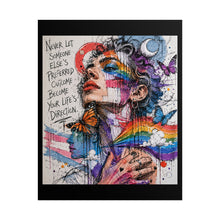 Load image into Gallery viewer, "Life's Direction" Pride Wall Art | Fine Line Sketch Crescent Moon Poster