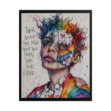 Load image into Gallery viewer, "Their Advice" Pride Art | Ink Sketch Rainbow Watercolor Portrait Poster