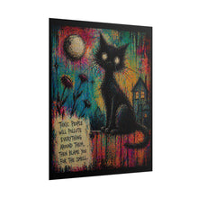 Load image into Gallery viewer, Rolled Poster — Gothic Cat Art Print with Quote: “Toxic People Will Pollute Everything Around Them, Then Blame You For The Smell”