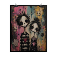 Load image into Gallery viewer, Gothic Emo Kissing Couple Poster - Dark Fantasy Skeleton Romance Wall Decor