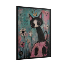 Load image into Gallery viewer, Beauty Doesn’t Need Permission to Exist Rolled Poster — Gothic Whimsical Cat Fantasy Wall Art