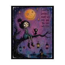 Load image into Gallery viewer, Even the Darkest Night Will End and the Sun Will Rise Rolled Poster — Gothic Whimsical Moonlit Fantasy Wall Art