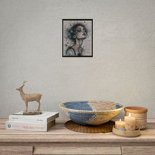 Load image into Gallery viewer, Rolled Poster — Melancholic Watercolor Portrait with Quote: “Love Doesn’t Break You All At Once”