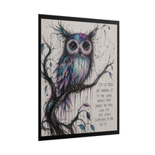 Load image into Gallery viewer, Owl Art Poster – Colorful Sketch with Quote (“I’m so tired of behaving…” )