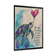 Load image into Gallery viewer, Rolled Poster — Inspirational Sea Turtle Art Print: “Be Kind” Quote Wall Decor