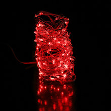 Load image into Gallery viewer, String Fairie light 35ft LED RED fairies string light copper-wire Dual power -USB or 2AA Battery  (minimum of 12)