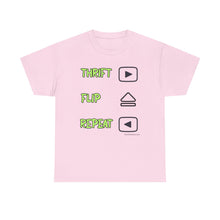 Load image into Gallery viewer, Thrift Flip Repeat Retro Buttons Thrifter Reseller T-Shirt - ALL Sizes - S - 5XL