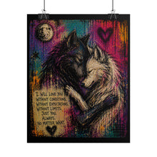 Load image into Gallery viewer, Fierce Hearts & Gentle Love Rolled Poster — Dark Romantic Expressionism
