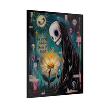Load image into Gallery viewer, Rolled Poster — Gothic Cute Skull Art Print “For Every Shadow There Is Light”